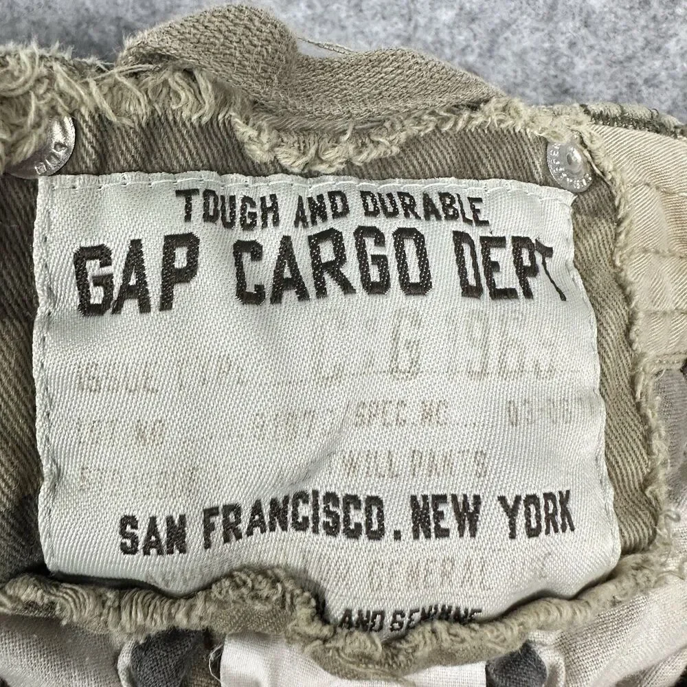 Vintage Gap Camo Cargo Pants Kids Boys Sz 7R Relaxed Straight Adjustable Waist*